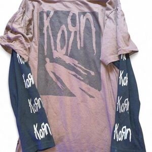 Hot Topic Korn Long Sleeve Shirt - Purple and Black